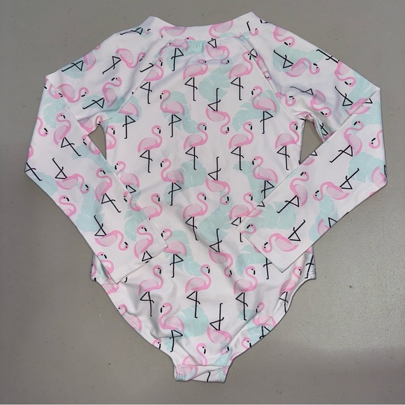 Flamingo print long sleeve bathing suit size 5T - Picture 2 of 2